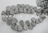 CTD900 Top drilled 15*20mm - 20*30mm freeform plated quartz beads