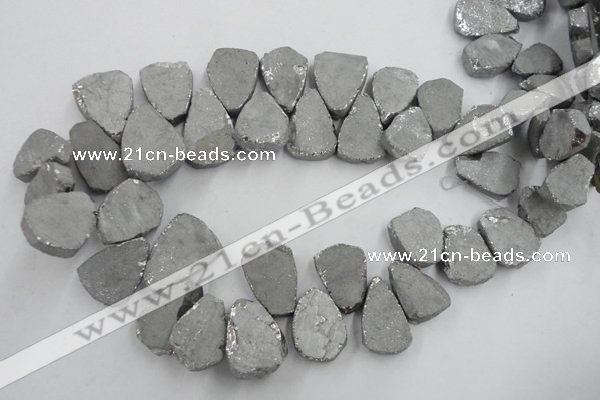 CTD900 Top drilled 15*20mm - 20*30mm freeform plated quartz beads