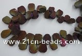 CTD903 Top drilled 15*20mm - 20*30mm freeform plated quartz beads