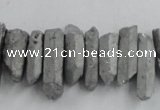 CTD910 Top drilled 5*15mm - 6*25mm wand plated quartz beads