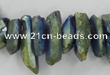 CTD914 Top drilled 5*15mm - 6*25mm wand plated quartz beads