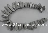 CTD922 Top drilled 15*20mm - 18*38mm wand plated quartz beads