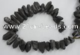 CTD923 Top drilled 15*20mm - 18*38mm wand plated quartz beads