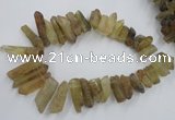 CTD929 Top drilled 13*18mm - 15*40mm wand lemon quartz beads