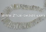 CTD935 Top drilled 6*15mm - 7*40mm wand AB grade white crystal beads