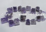 CTD941 Top drilled 14*20mm - 28*35mm freeform druzy amethyst beads