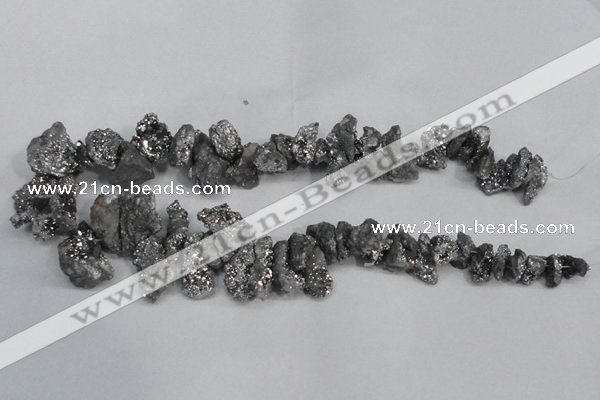 CTD943 Top drilled 10*15mm - 15*25mm nuggets plated druzy agate beads