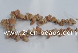 CTD947 Top drilled 10*15mm - 15*25mm nuggets plated druzy agate beads