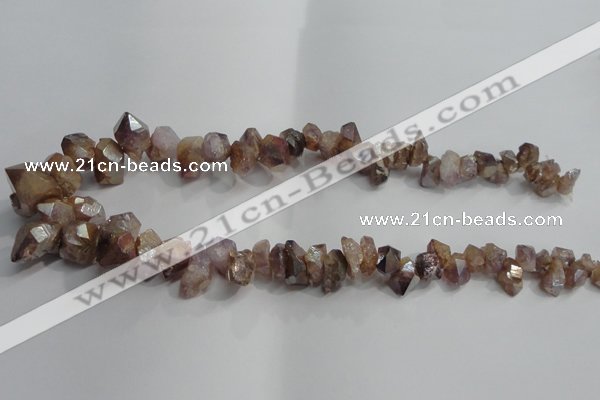 CTD951 Top drilled 8*10mm - 15*25mm nuggets plated druzy quartz beads