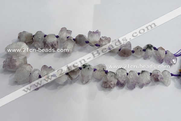 CTD953 Top drilled 10*15mm - 18*25mm nuggets druzy amethyst beads