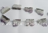 CTD955 Top drilled 25*35mm - 30*40mm freeform druzy amethyst beads