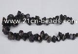 CTD956 Top drilled 8*10mm - 18*25mm faceted nuggets plated amethyst beads