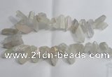 CTD958 Top drilled 10*20mm - 15*35mm nuggets AB-color white crystal beads