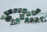 CTD966 Top drilled 22*30mm trapezoid agate gemstone beads