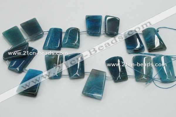 CTD967 Top drilled 22*30mm trapezoid agate gemstone beads