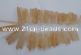 CTD969 Top drilled 6*25mm - 8*65mm sticks red quartz beads