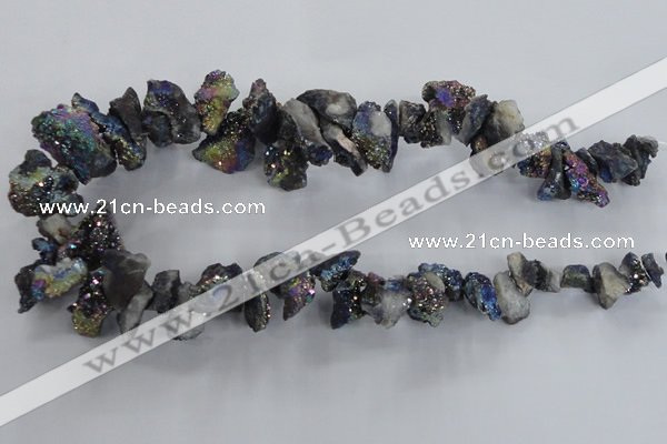 CTD980 Top drilled 10*15mm - 15*25mm nuggets plated druzy agate beads