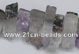 CTD995 Top drilled 10*15mm - 12*25mm sticks plated druzy amethyst beads