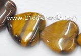 CTE06 15.5 inches 14mm heart yellow tiger eye beads wholesale