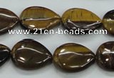 CTE100 15.5 inches 13*18mm flat teardrop yellow tiger eye beads