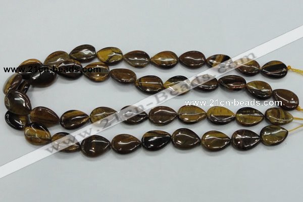 CTE100 15.5 inches 13*18mm flat teardrop yellow tiger eye beads