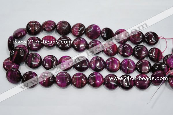 CTE1005 15.5 inches 18mm flat round dyed red tiger eye beads