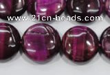 CTE1006 15.5 inches 20mm flat round dyed red tiger eye beads