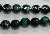 CTE1012 15.5 inches 8mm faceted round dyed green tiger eye beads