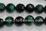 CTE1014 15.5 inches 10mm faceted round dyed green tiger eye beads