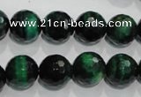 CTE1015 15.5 inches 12mm faceted round dyed green tiger eye beads