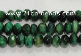 CTE1021 15.5 inches 5*8mm faceted rondelle dyed green tiger eye beads