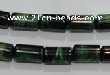 CTE1030 15.5 inches 8*14mm tube dyed green tiger eye beads wholesale