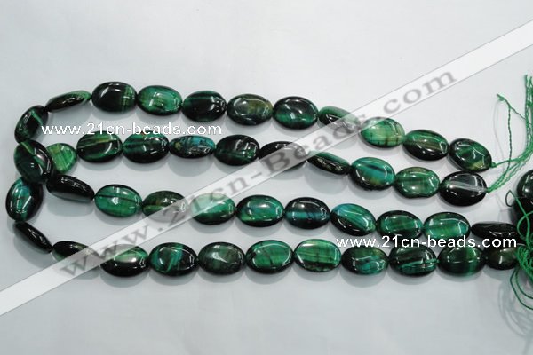 CTE1043 15.5 inches 13*18mm oval dyed green tiger eye beads