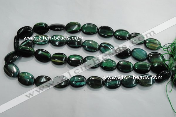 CTE1044 15.5 inches 15*20mm oval dyed green tiger eye beads