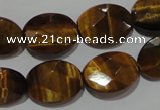 CTE1095 15.5 inches 13*18mm faceted oval yellow tiger eye beads