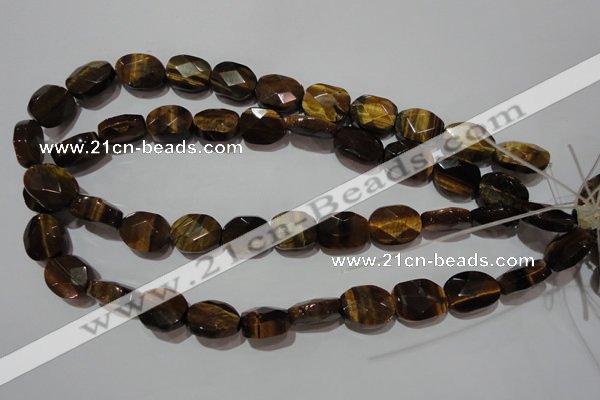 CTE1110 15.5 inches 13*17mm faceted freeform yellow tiger eye beads