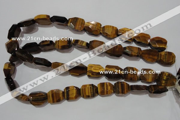 CTE1111 16*18mm - 17*23mm faceted freeform yellow tiger eye beads