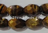 CTE1114 15.5 inches 13*18mm faceted rice yellow tiger eye beads