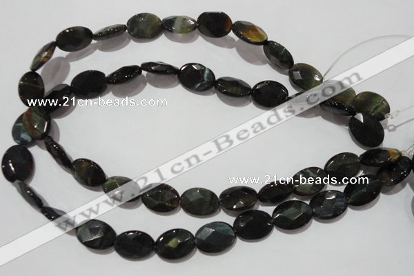 CTE1118 15.5 inches 13*18mm faceted oval blue tiger eye beads