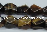 CTE118 15.5 inches 12*18mm faceted cuboid yellow tiger eye beads