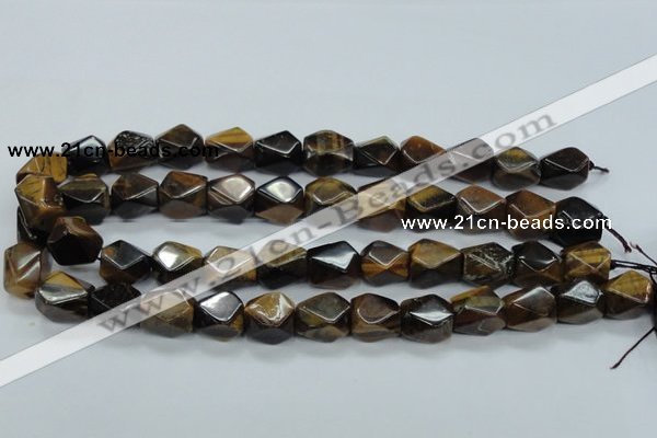 CTE118 15.5 inches 12*18mm faceted cuboid yellow tiger eye beads