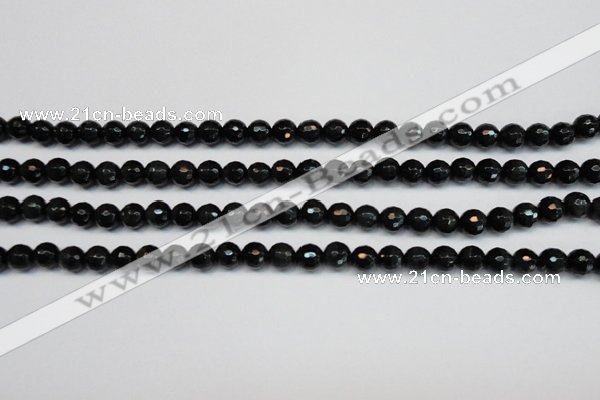 CTE1185 15.5 inches 6mm faceted round blue tiger eye beads