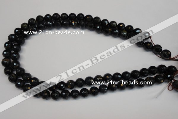 CTE1186 15.5 inches 8mm faceted round blue tiger eye beads