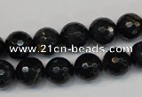 CTE1188 15.5 inches 10mm faceted round blue tiger eye beads