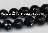 CTE1189 15.5 inches 12mm faceted round blue tiger eye beads