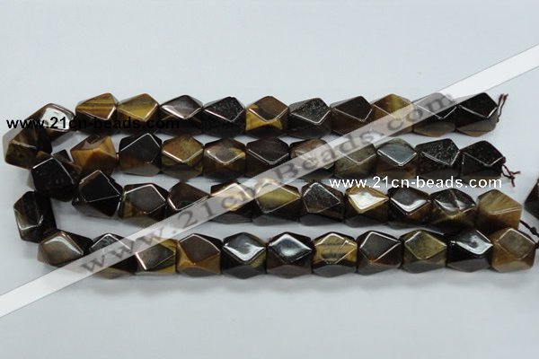 CTE119 15.5 inches 14*18mm faceted cuboid yellow tiger eye beads