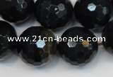 CTE1192 15.5 inches 18mm faceted round blue tiger eye beads