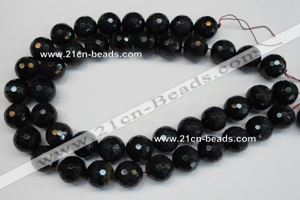 CTE1192 15.5 inches 18mm faceted round blue tiger eye beads