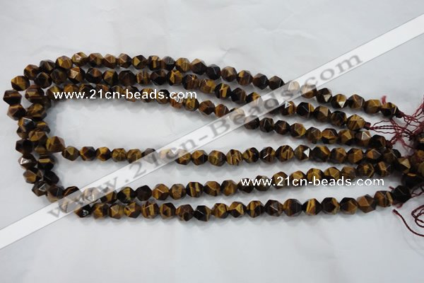 CTE1201 15 inches 8mm faceted nuggets yellow tiger eye beads