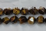 CTE1202 15 inches 10mm faceted nuggets yellow tiger eye beads